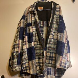 Vtg Paragraff Clothing Co. Wool Blend Patch Work Men’s XL Flannel Jacket